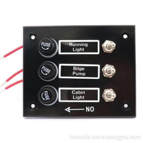 3P Bakelite Toggle Switch Panel with Fuses panel mount toggle switch for car boat RV Marine